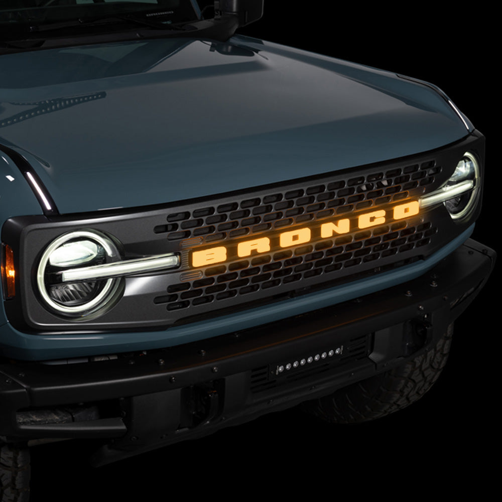 Putco Luminix Ford Bronco LED Grille Emblem - Fits Ford Bronco 2021-2024 - w/o Front Camera
