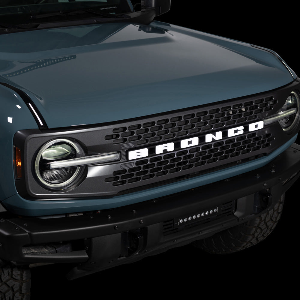 Putco Luminix Ford Bronco LED Grille Emblem - Fits Ford Bronco 2021-2024 - w/o Front Camera