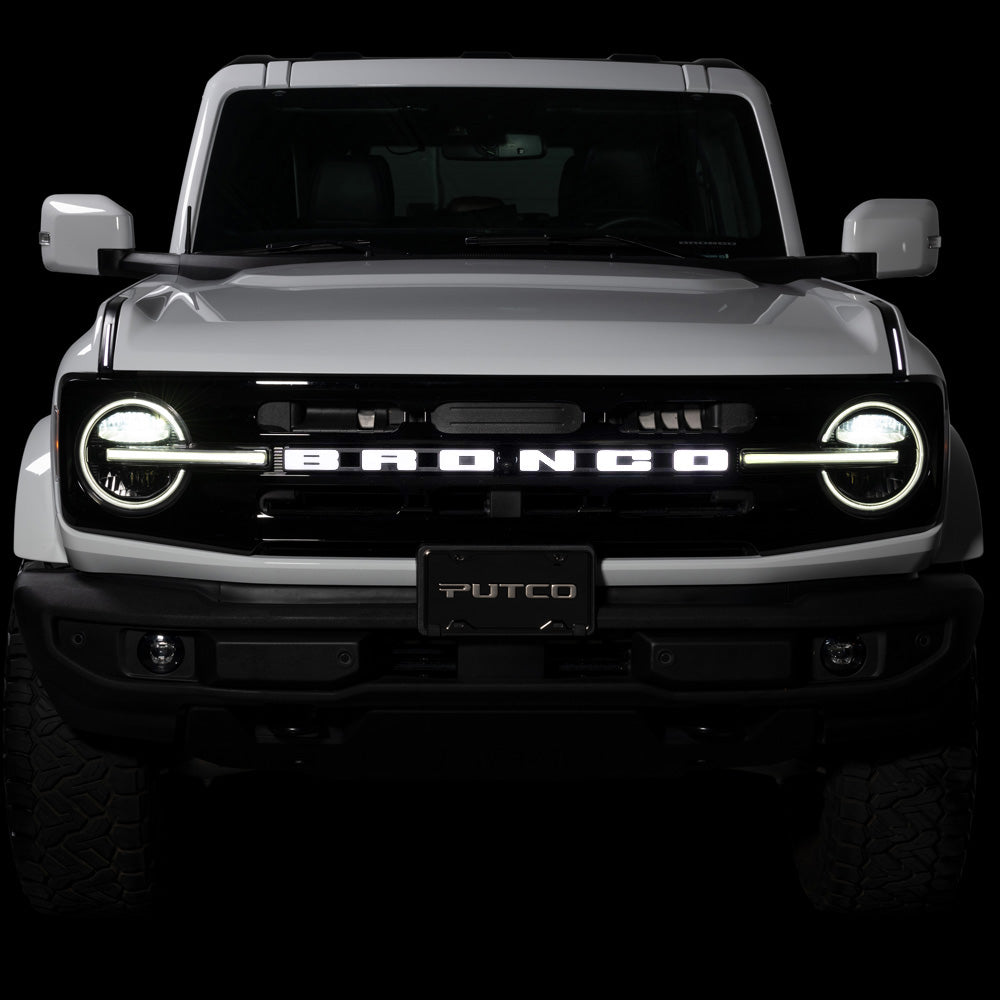 Putco Luminix Ford Bronco LED Grille Emblem Fits Ford Bronco 2021-2024 with Front Camera