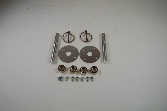 Racing Power Company R4046 ALUM HOOD PIN KIT ANODIZE SILVER COLOR