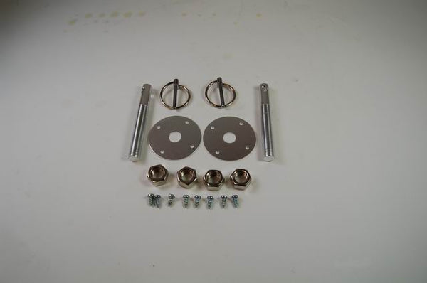Racing Power Company R4046 ALUM HOOD PIN KIT ANODIZE SILVER COLOR
