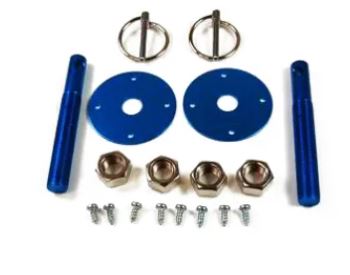 Racing Power Company R4048 ALUM HOOD PIN KIT ANODIZE BLUE COLOR