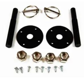 Racing Power Company R4049 ALUM HOOD PIN KIT ANODIZE BLACK COLOR