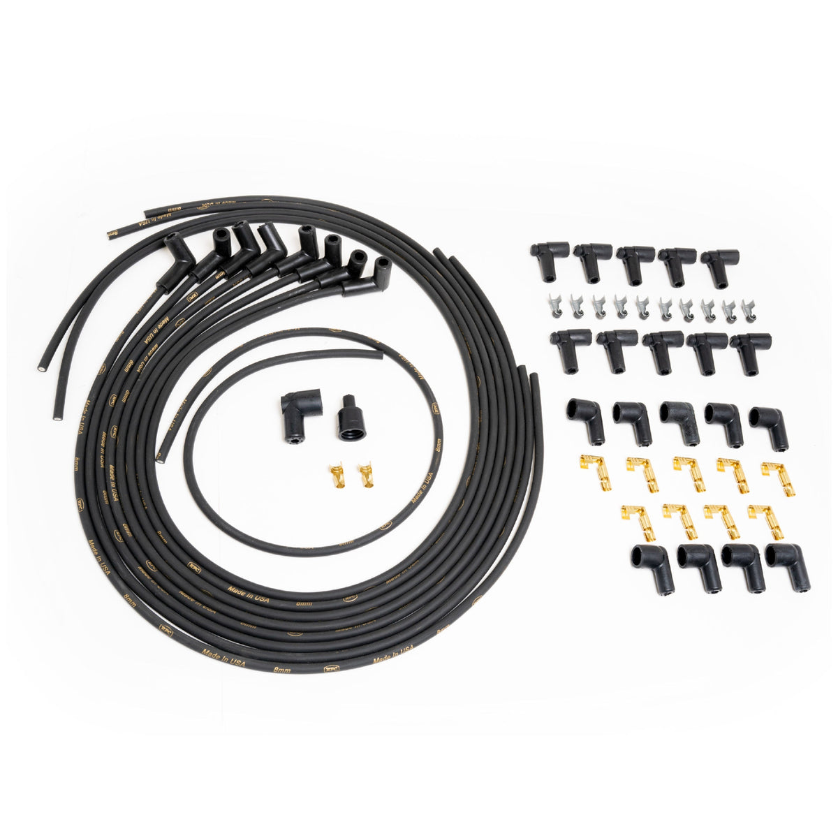 Racing Power Company R4607 Universal Spark Plug Wire Set 90 Degree-Black