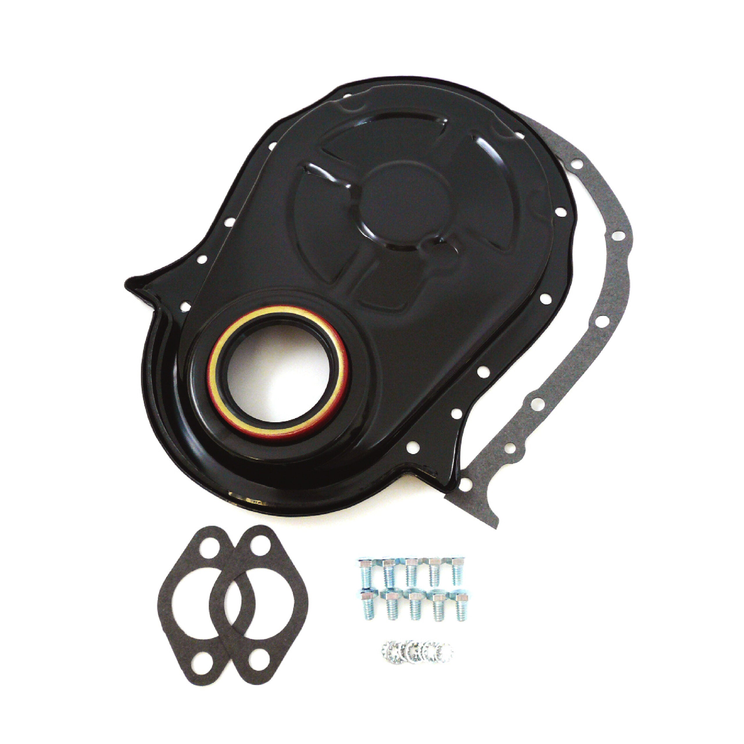 Racing Power Company R4935BK Bbc timing chain cover kit-black