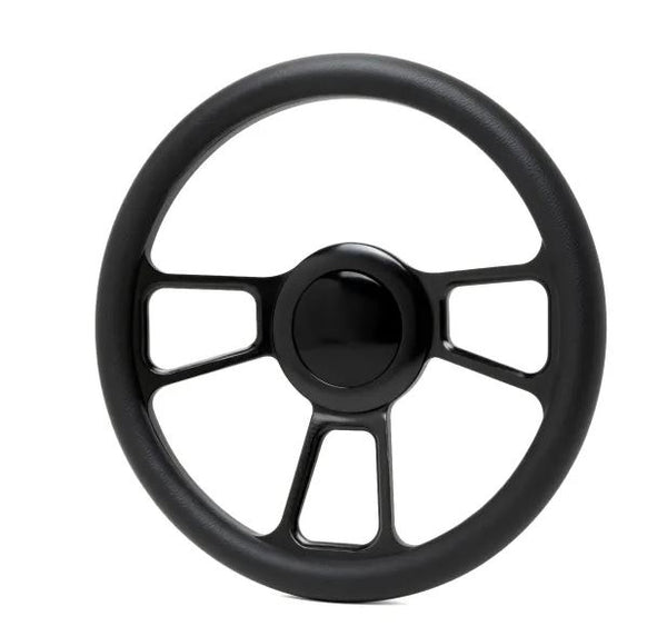Racing Power Company R5606BKA 14 inch Alum Steering Wheel Kit T Style Black