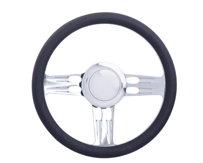 Racing Power Company R5610A 14 inch alum/leather steering wheel/horn/adapter kit