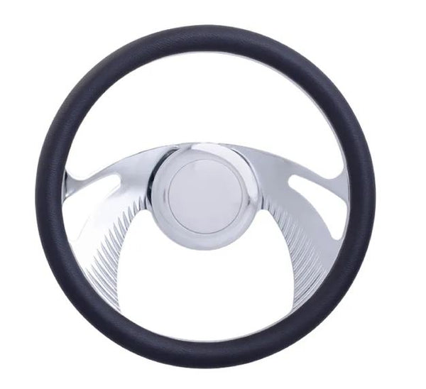 Racing Power Company R5614A 14 inch alum/leather steering wheel/horn/adapter kit