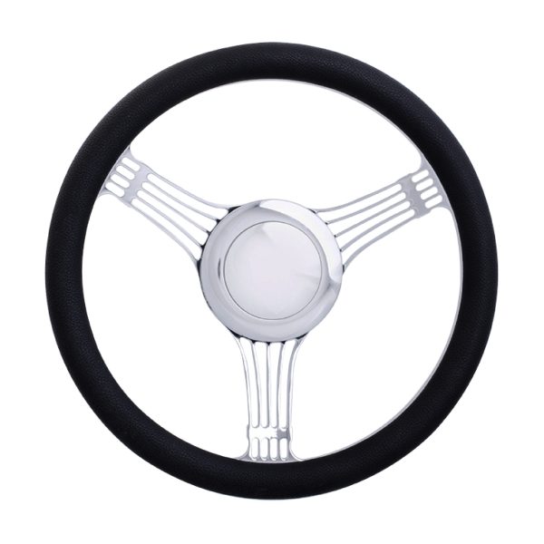 Racing Power Company R5620A 14 inch alum/leather steering wheel/horn/adapter kit
