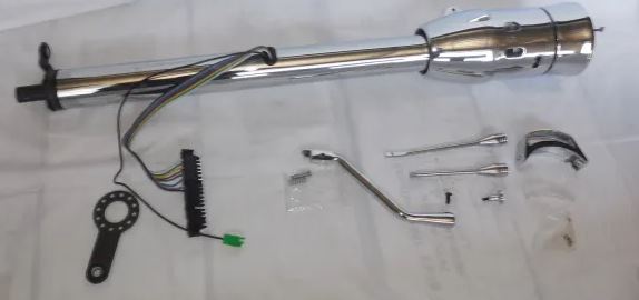 Racing Power Company R5654 CHROME STEERING COLUMN 9 HOLES AUTOMATIC 28 inch
