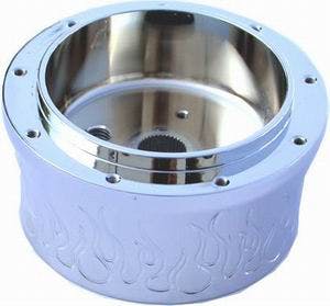 Racing Power Company R5702 Gm 1967-94 steering adaptor w/flame