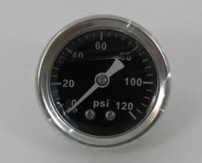 Racing Power Company R5707 1.5 inch liquid filled gauge fuel pressure 0-120 psi