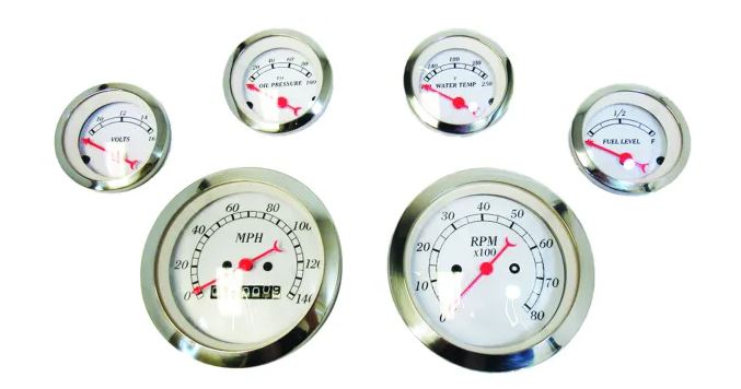 Racing Power Company R5737 Mechanical speedometer gauge set 6 pc