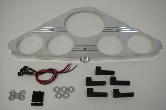 Racing Power Company R5773 Cnc alum 1955-59 chevy pickup 5-gauge hole panel