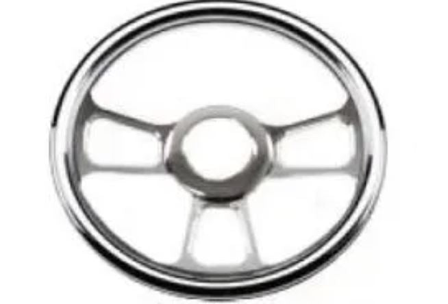 Racing Power Company R5811 14 inch CHROME BILLET SOLID T STEERING WHEEL