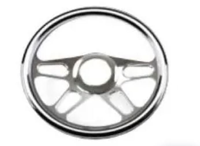 Racing Power Company R5813 14 inch chrome billet solid 4-slot steering wheel