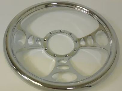 Racing Power Company R5820 14 inch CHROME BILLET SOLID ORBITOR STEERING WHEEL