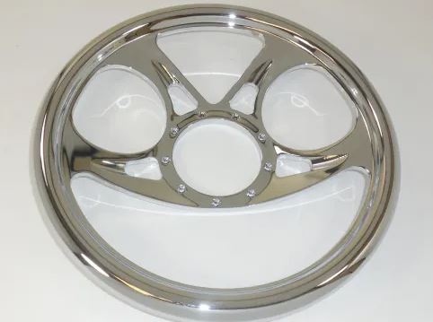 Racing Power Company R5822 14 inch CHROME BILLET SOLID CAROUSEL STEERING WHEEL