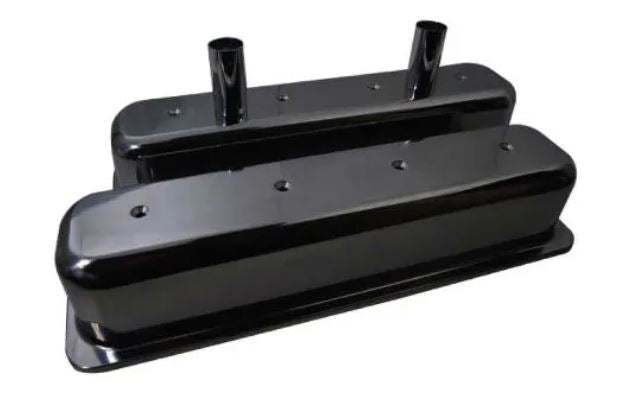 Racing Power Company R6150BK Black alum sb chevy center bolt tall v/c w/tube