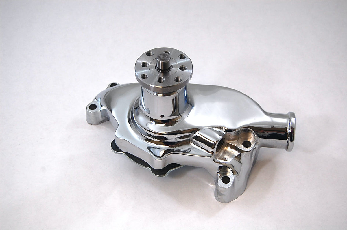 Racing Power Company R6916C Sm00th sb chevy short water pump - chrome