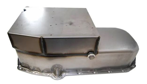 Racing Power Company R7113RAW Sb chevy oil pan claimer style fit 58-86 raw