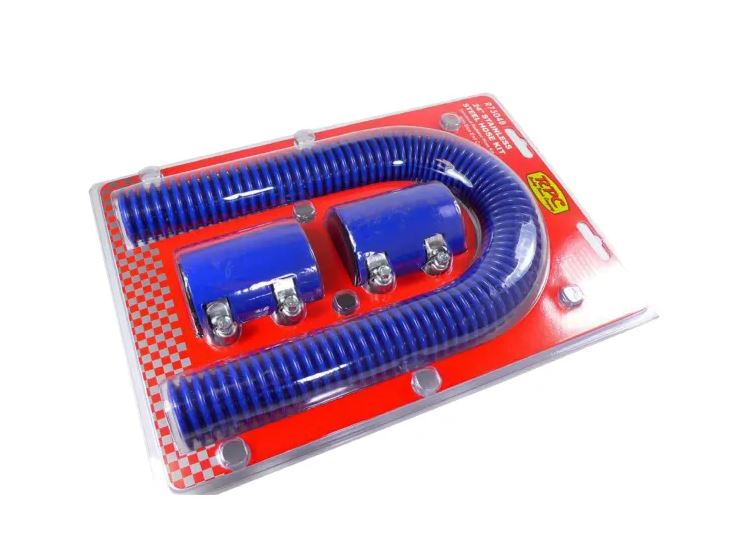 Racing Power Company R7304BLU Blue 24 inch radiator hose kit w/ caps