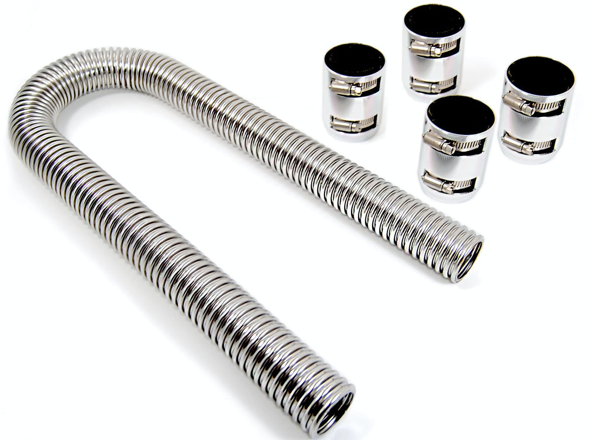 Racing Power Company R7310 48 inchradiator hose kit polish caps kt