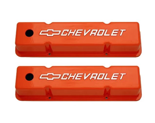 Racing Power Company R7618 Alum sb chevy tall v/c w/logo orange pr