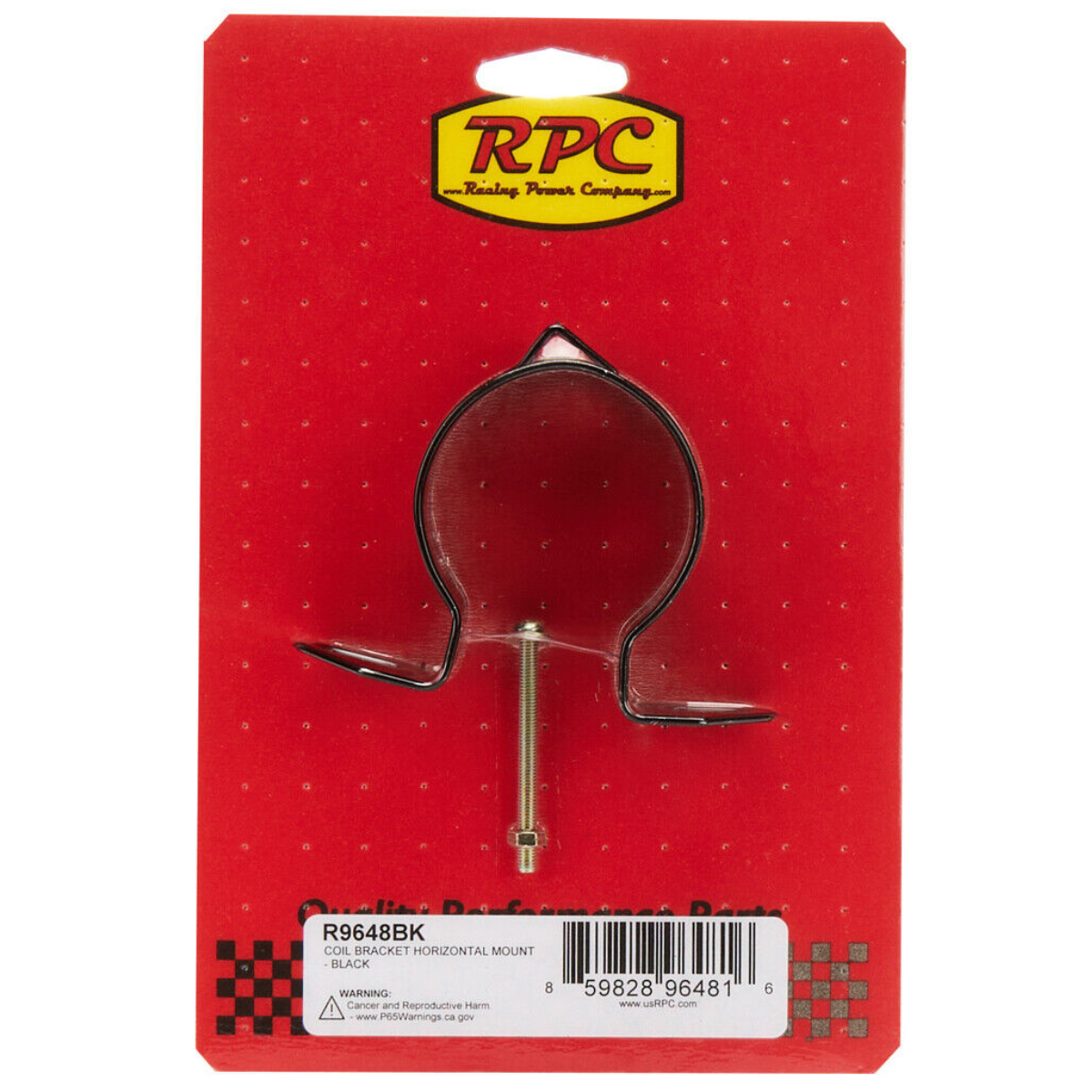 Racing Power Company R9648BK Coil Bracket Horizontal Mount - Black