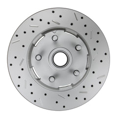 LEED Brakes Front Disc Brake Upgrade Kit with Drilled and Slotted Rotors and Red Powder Coated Calipers RCC0005RKX