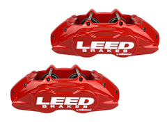 LEED Brakes Front Brake Caliper Kit with Red Powder Coated Calipers RCC0005