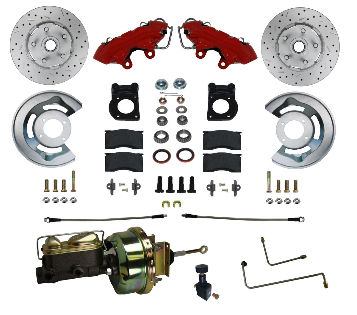 LEED Brakes RFC0001-H405AX MaxGrip XDS Power Conversion Kit  Red Powder Coat
