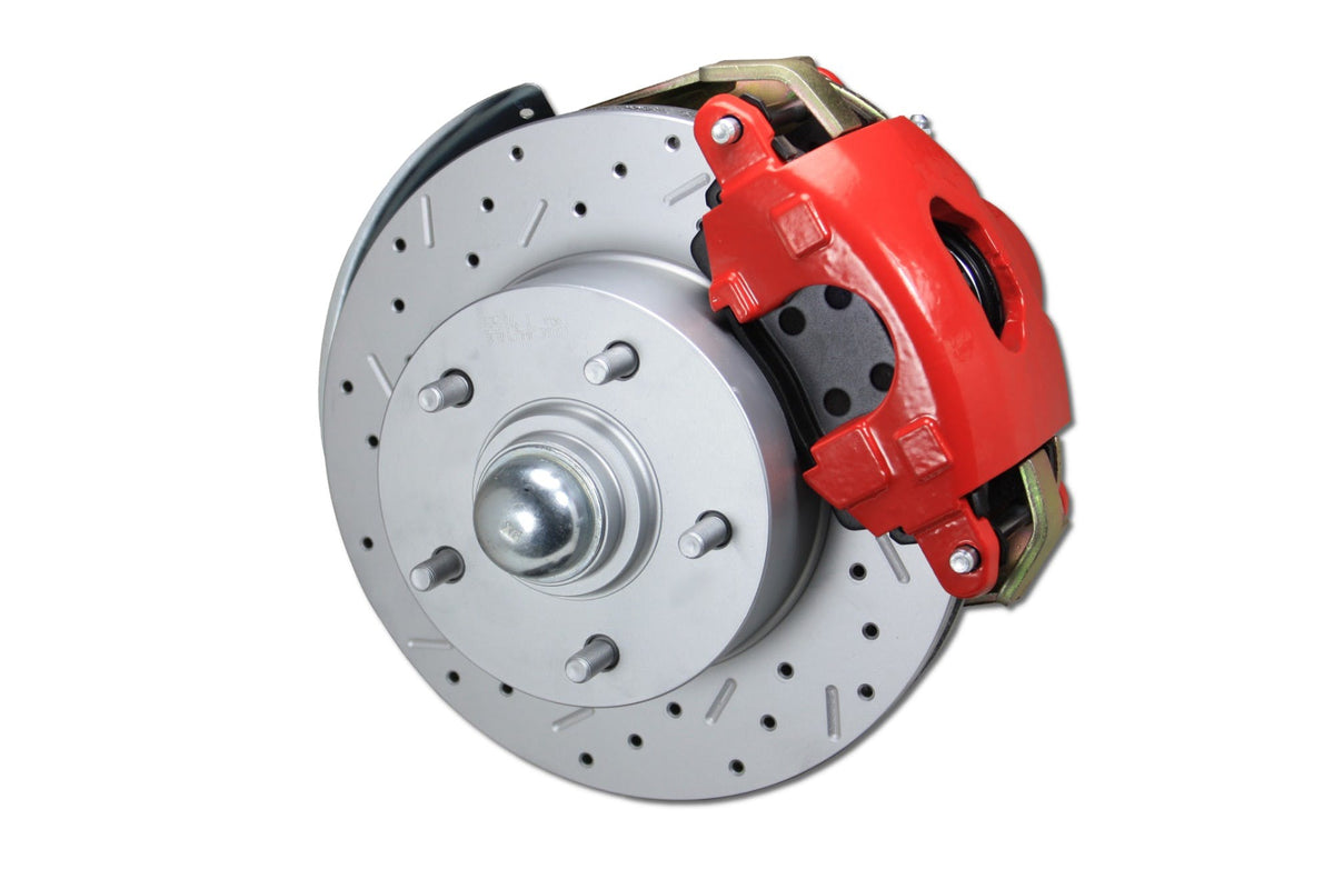 LEED Brakes RFC1003-M1A1X Front Disc Brake Kit - Power 8 inch Zinc - Red - MaxGrip - Disc Drum