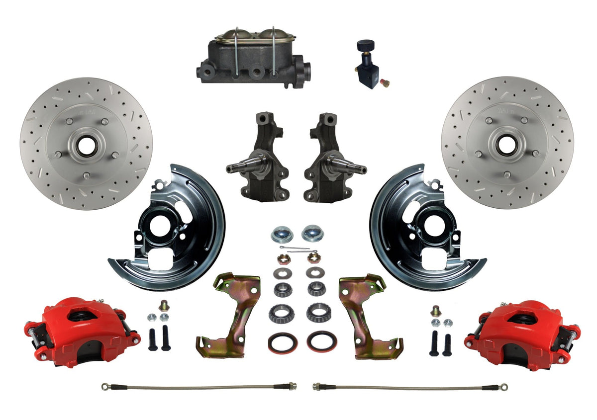LEED Brakes RFC1007-305X Front Disc Brake Kit - Manual Brakes - Red - MaxGrip