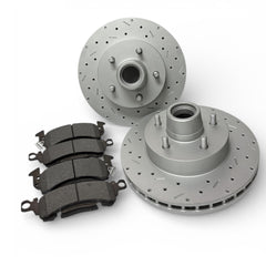 LEED Brakes Front Rotor and Pad Kit with MaxGrip Cross-Drilled and Slotted Rotors RK6002X