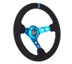 NRG Innovations Reinforced Suede Steering Wheel RST-006S-BL