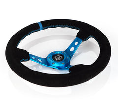 NRG Innovations Reinforced Suede Steering Wheel RST-006S-BL