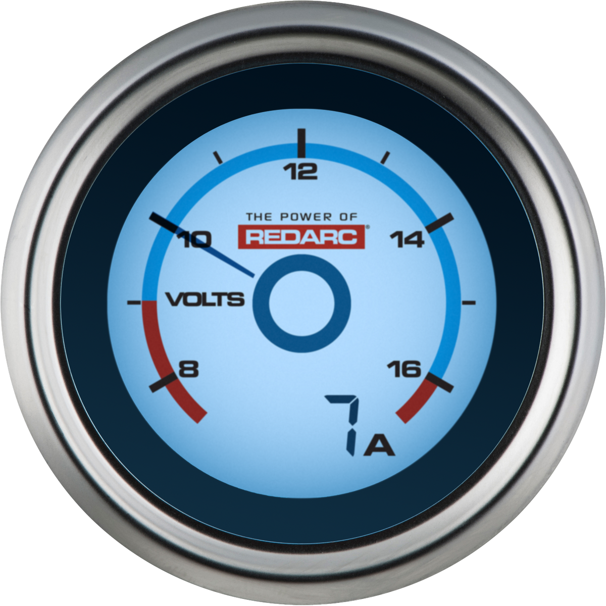 REDARC Single Voltage 52mm Battery Gauge with Optional Current Display G52-VA