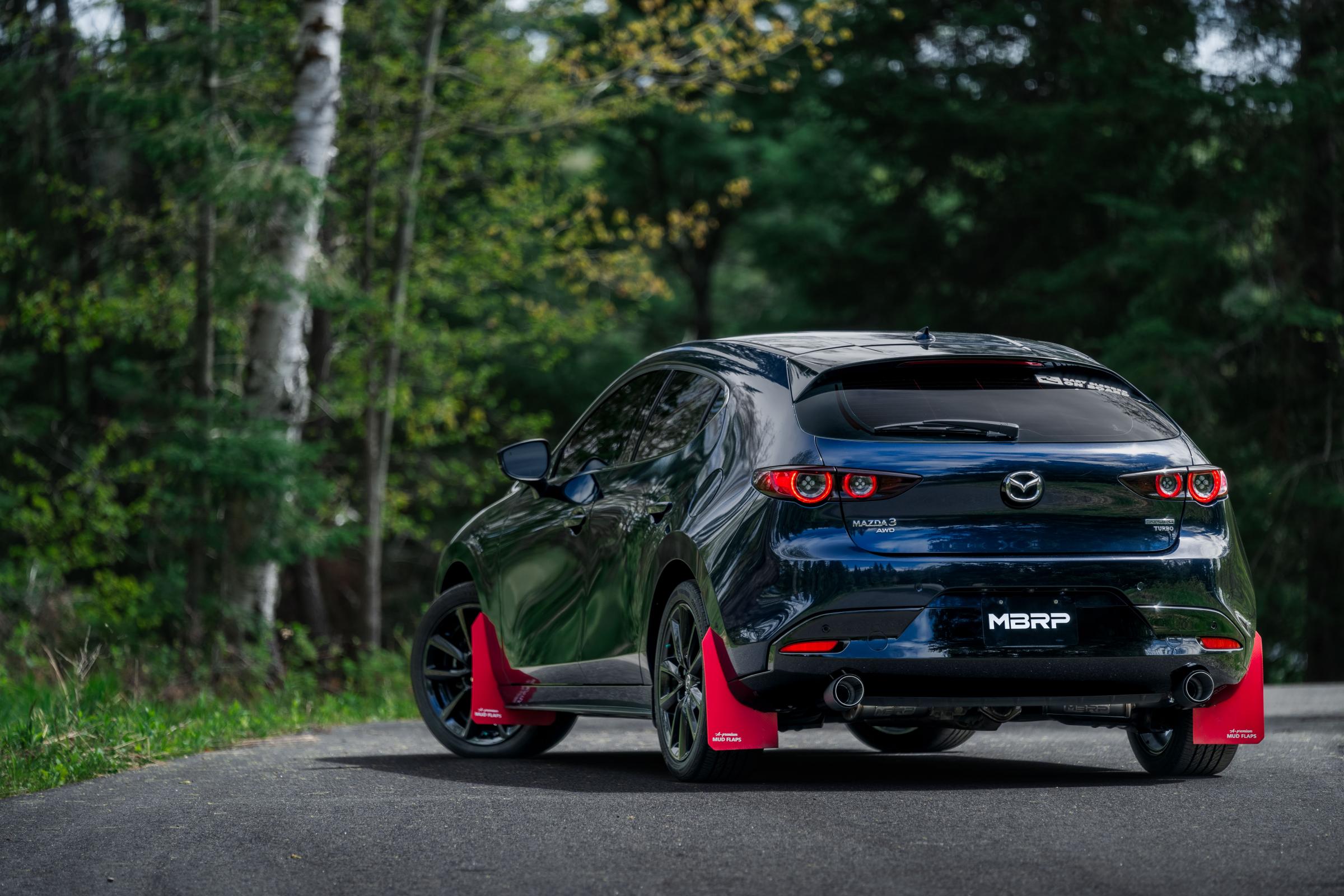 MBRP Exhaust 2019-2023 Mazda 3 Hatchback FWD/AWD 2.5/2.5T Armor Pro T304 Stainless Steel 2.5 Inch Axle-Back Dual Split Rear with Carbon Fiber Tips Street Profile MBRP S44503CF