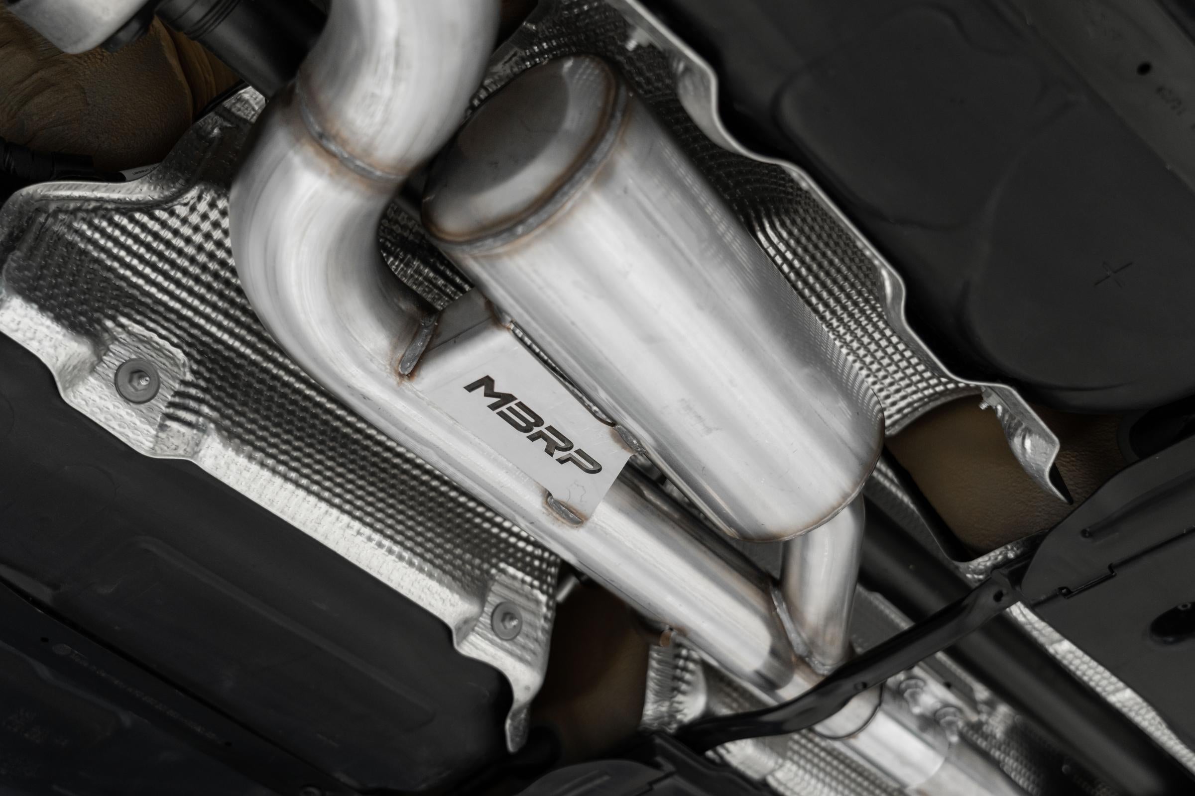 MBRP Exhaust 2022-Up Volkswagen Gold R MK8 T304 Stainless Steel 3 Inch Cat-Back Quad Split Rear Valve Delete MBRP S4612304