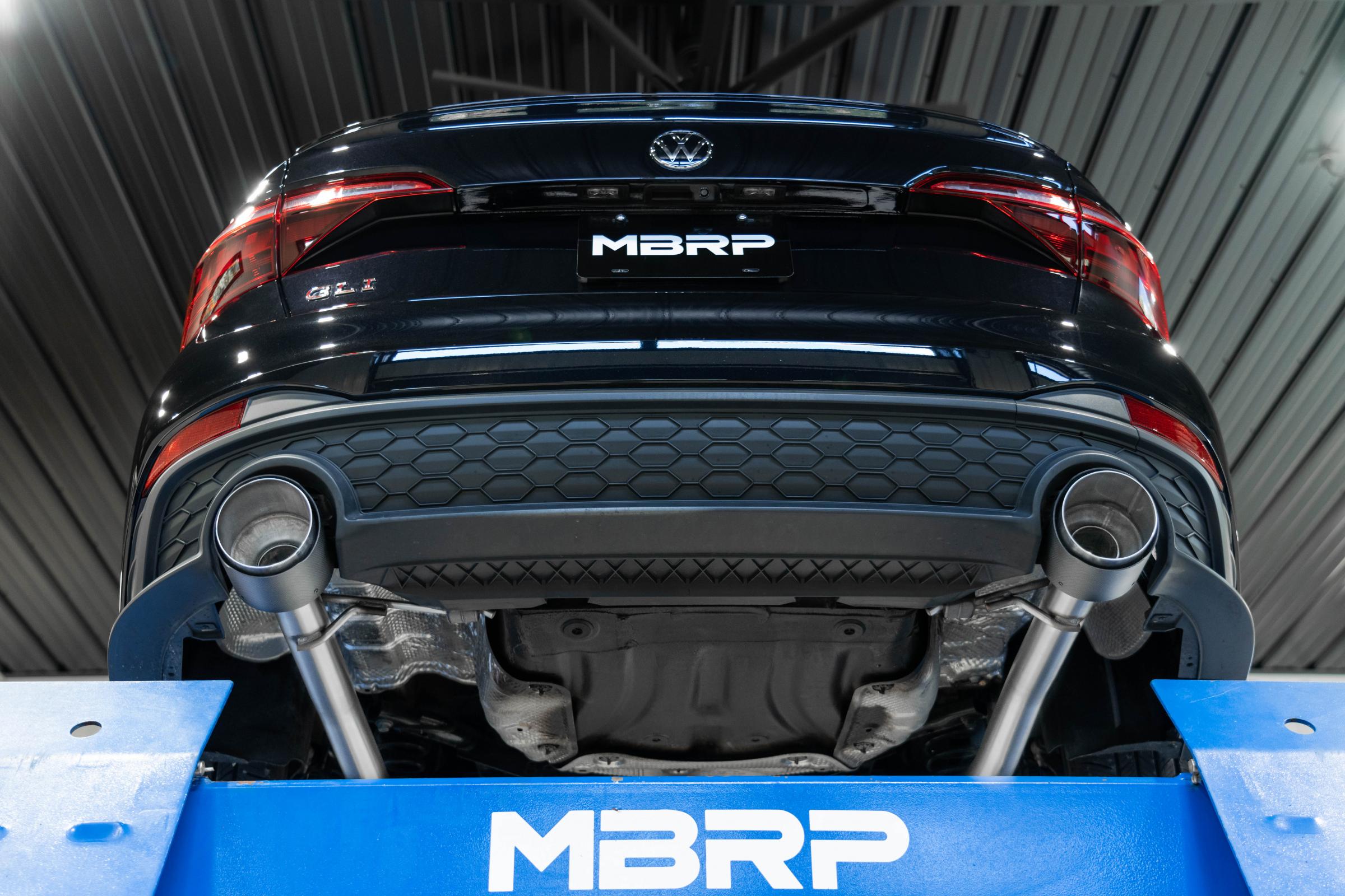 MBRP Exhaust 2022-Up Volkswagen Jetta GLI 2.0 TSI T304 Stainless Steel 3 Inch Cat-Back 2.5 Inch Dual Split Rear with Carbon Fiber Tips Street Profile MBRP S46153CF