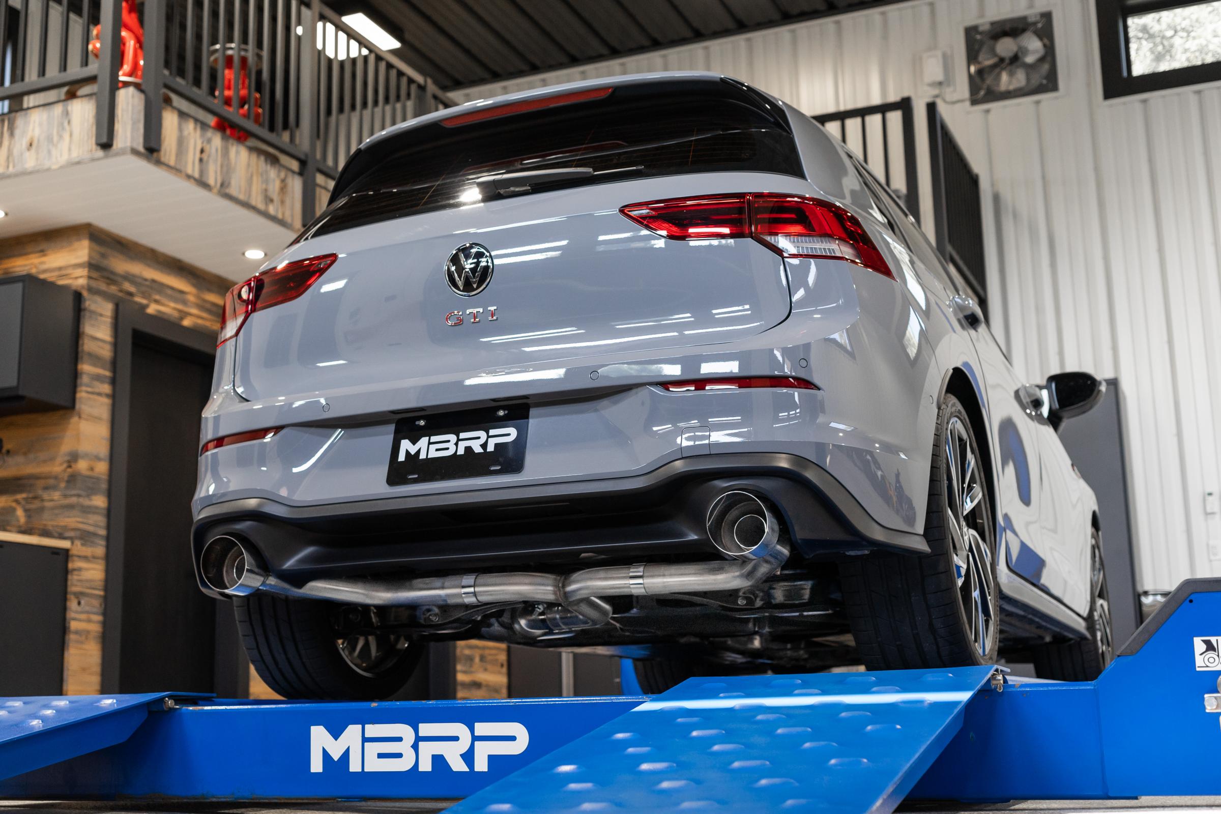 MBRP Exhaust 2022-2023 Volkswagen Golf GTI MK8 T304 Stainless Steel 3 Inch Cat-Back 2.5 Inch Dual Split Rear with Carbon Fiber Tips MBRP S46173CF