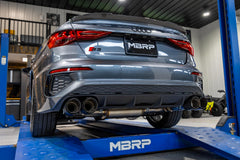 MBRP Exhaust T304 Stainless Steel 3" Cat-Back 2.5" Quad Split Rear With Carbon Fiber Tips Active PN. S46193CF
