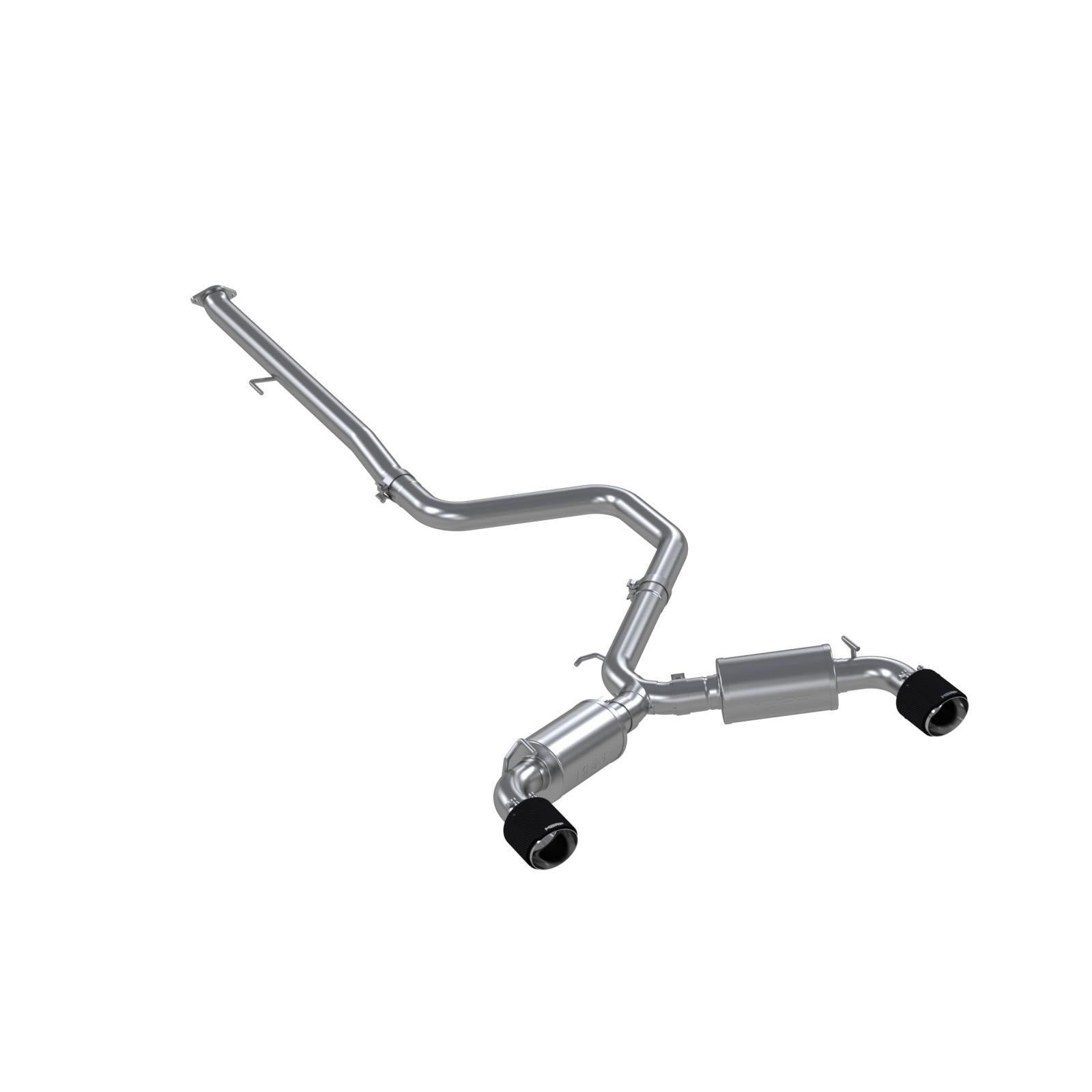 MBRP Exhaust T304 Stainless Steel 3 inch Cat-Back Dual Split Rear with Carbon Fiber Tips (2) 5 inch OD Carbon Fiber Tips Included MBRP S47063CF
