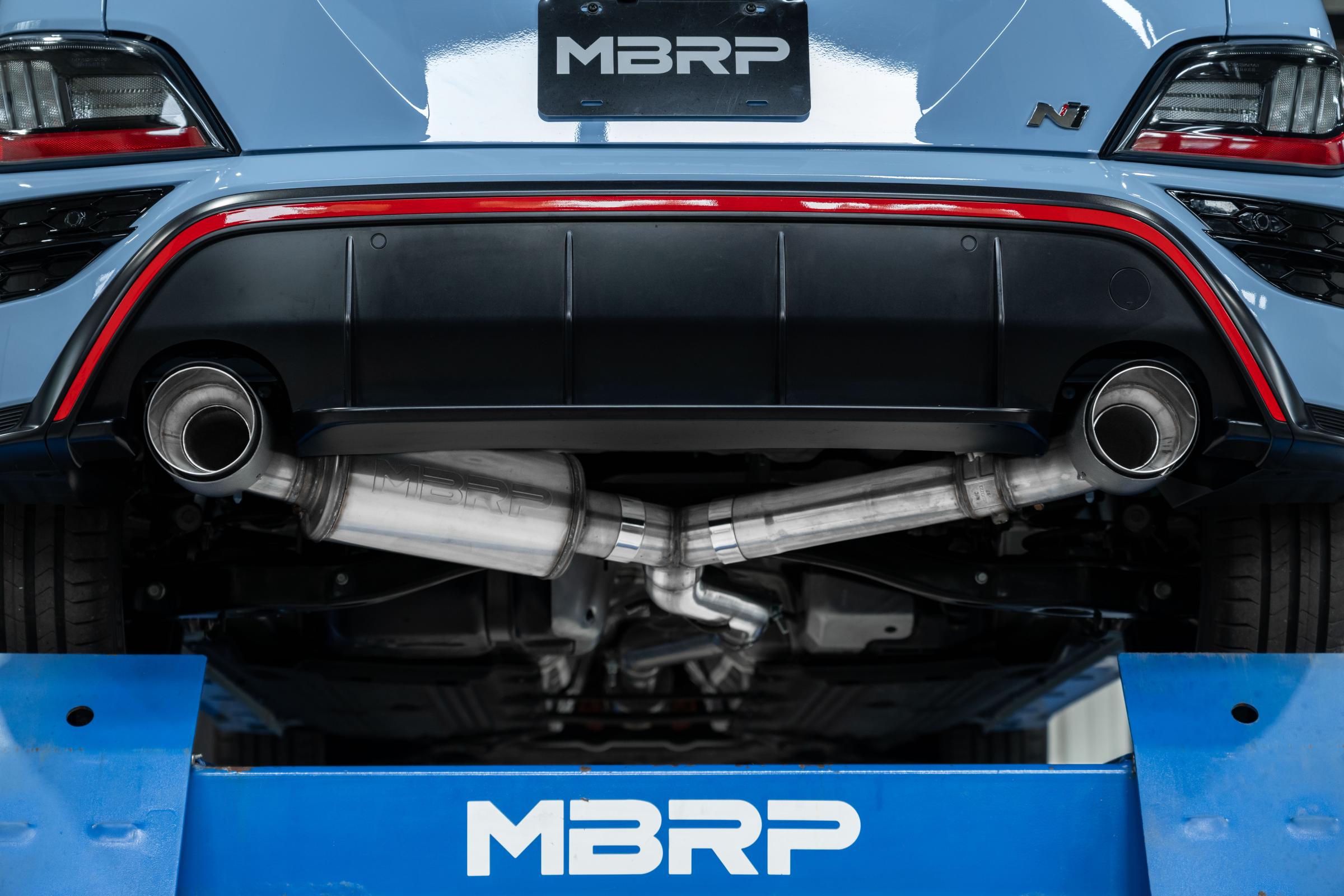 MBRP Exhaust 2022-2023 Hyundai Kona N 2.0L Turbo Armor Pro T304 Stainless Steel 3 Inch Cat-Back Dual Rear with Carbon Fiber Tips Active MBRP S47093CF