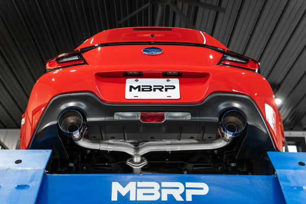 MBRP Exhaust 22-Up Subaru BRZ and 22-Up Toyota GR86 2.4L T304 Stainless Steel 2.5 Inch Axle-Back Dual Split Rear with Burnt End Tips MBRP S48053BE