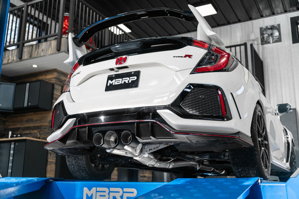 MBRP Exhaust 2017-2021 Honda Civic Type R 2.0L T304 Stainless Steel 3 Inch Cat-Back Triple Rear Outlet Burnt End Tips MBRP S49013BE