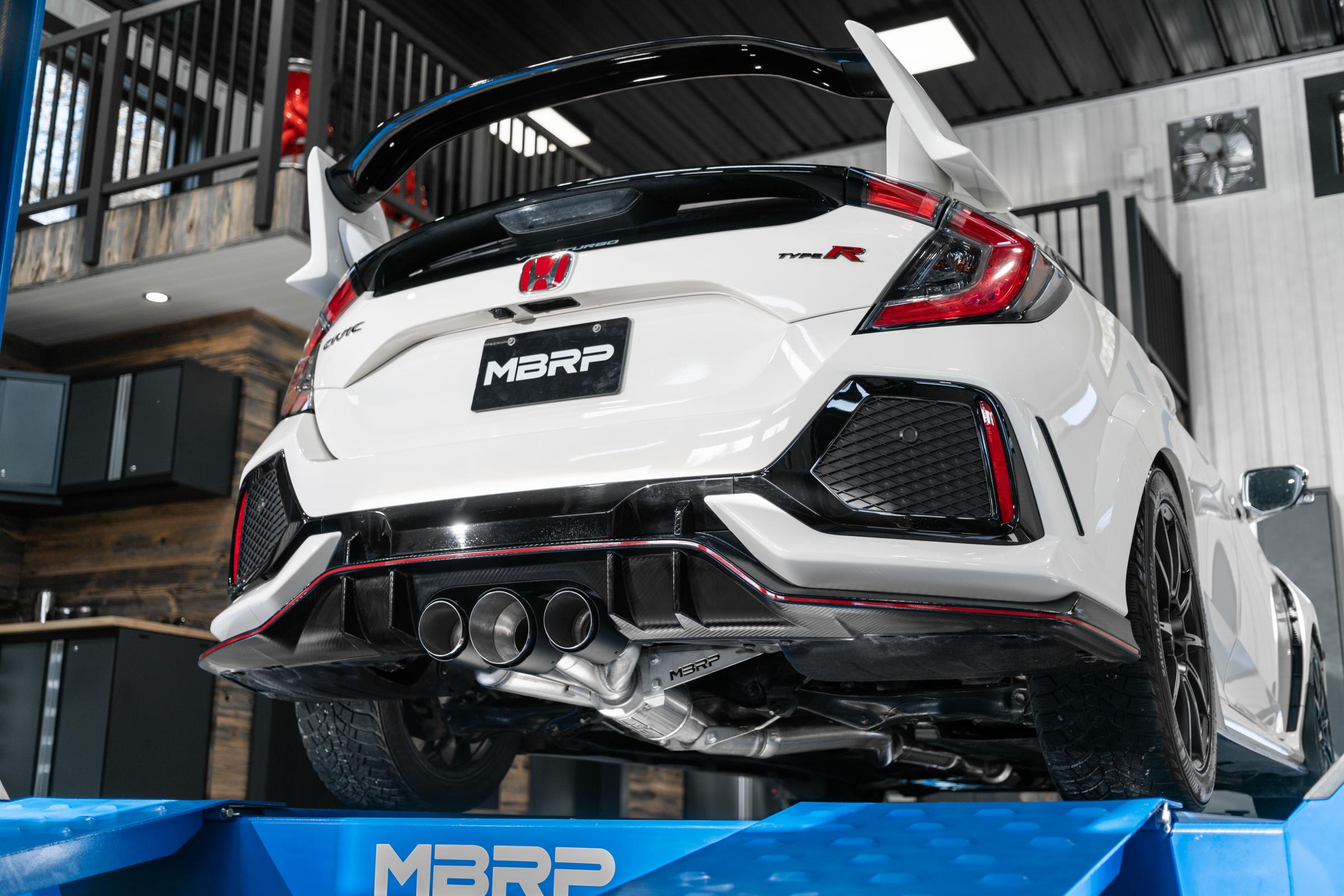 MBRP Exhaust 2017-2021 Honda Civic Type R 2.0L T304 Stainless Steel 3 Inch Cat-Back Triple Rear Outlet Carbon Fiber Tips MBRP S49013CF