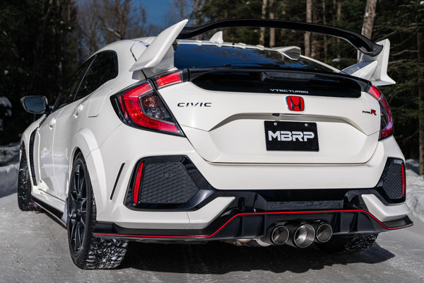 MBRP Exhaust 2017-2021 Honda Civic Type R 2.0L T304 Stainless Steel 3 Inch Cat-Back Triple Rear Outlet Carbon Fiber Tips MBRP S49013CF