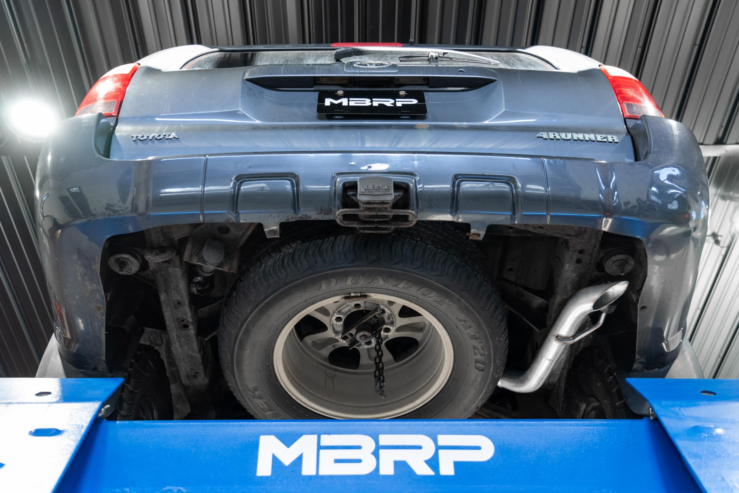 MBRP Exhaust 04-23 Toyota 4Runner 11-16 Toyota Land Cruiser Prado Armor Pro T304 Stainless Steel 2.5 Inch Cat-Back High Clearance Turn Down Single Rear Exit MBRP Exhaust System S5343304